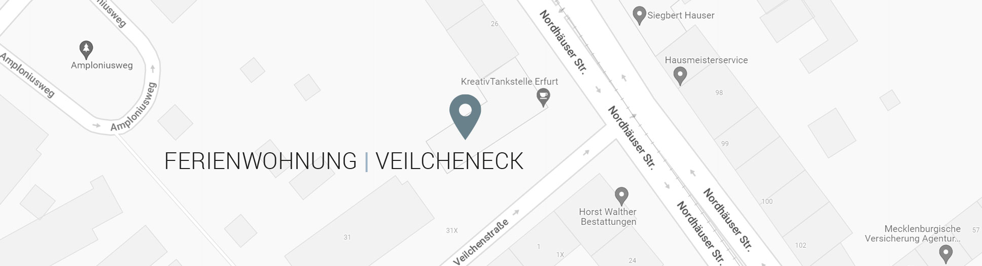 Standort Karte Map der Premium Ferienwohnung Veilcheneck in Erfurt